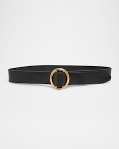 Saint Laurent YSL Cintura Skinny Leather Belt | Neiman Marcus