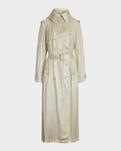 Polo Ralph Lauren Silk-Blend Trench Coat | Neiman Marcus Polo Ralph Lauren Silk-Blend Trench Coat | Neiman Marcus
