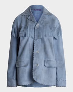 Polo Ralph Lauren Fringe Waxed Leather Jacket | Neiman Marcus Polo Ralph Lauren Fringe Waxed Leather Jacket | Neiman Marcus