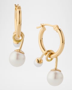The Small Purple Hoop Earrings in Platinum (Pierced) main image 1
