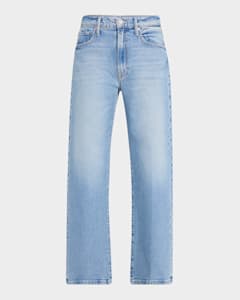 MOTHER Lil' Insider Crop Step Fray Jeans | Neiman Marcus MOTHER Lil' Insider Crop Step Fray Jeans | Neiman Marcus