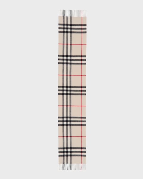Men's Cashmere Vintage Check Rectangle Scarf