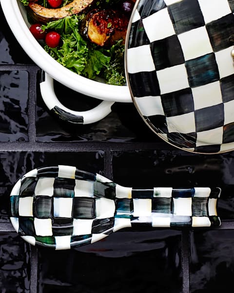 MacKenzie-ChildsCourtly Check 調味料ホルダーセット Amazon.com: MACKENZIE-CHILDS Enamel Utensil Holder, Kitchen