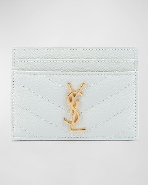 YSL Zip Card Holder in Plonge Leather