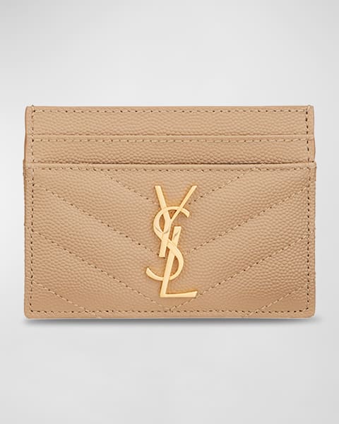 Saint Laurent Cassandre YSL Card Case in Quilted Smooth