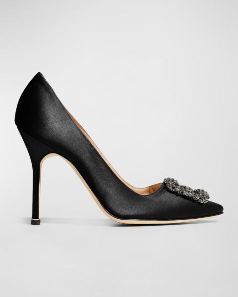 Manolo Blahnik Skiotto Leather Pumps | Neiman Marcus