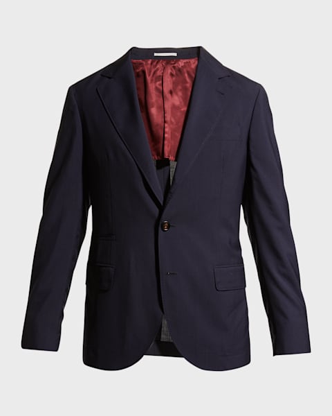 Brioni Men's Solid Wool-Silk Blazer | Neiman Marcus
