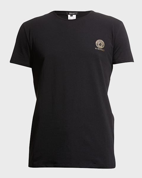 Versace Men's Cotton Embroidered Logo T-Shirt | Neiman Marcus