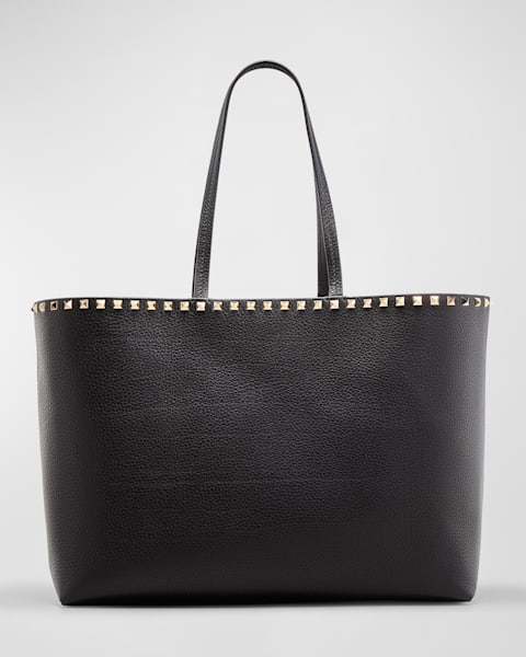 トートバッグ VALENTINO CARAMEL LEATHER MEDIUM ROCKSTUD SHOPPING BAG Valentino Garavani Camel Leather Medium Rockstud Tote Bag