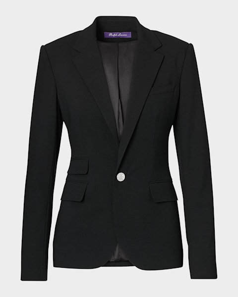 Co Satin-Trim Single-Breasted Tuxedo Jacket | Neiman Marcus