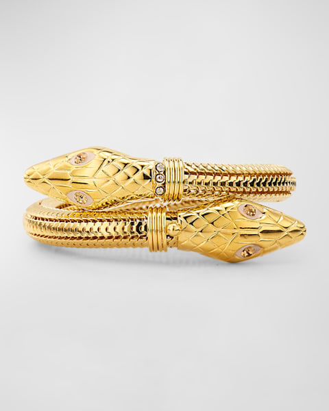 Cobra Elastic Bracelets, Set of 3, Gold