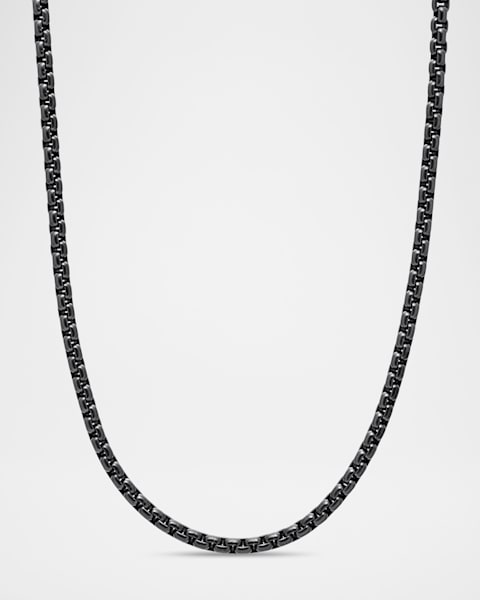 David Yurman Men's Box Chain Necklace in Darkened Stainless Steel