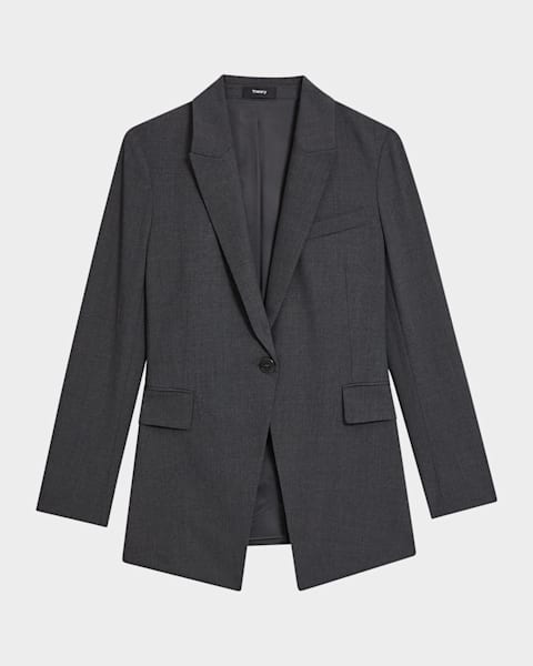 【mi_ke12】theory Traceable Wool ジャケット Theory Traceable Wool Slim Single-Breasted Blazer | Neiman Marcus