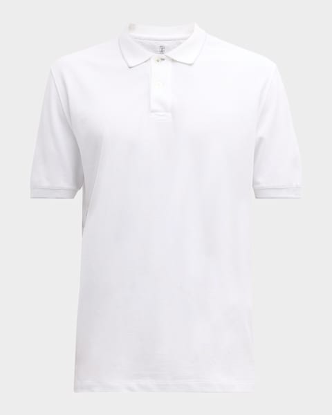 Brunello Cucinelli Men's Long-Sleeve Travel Polo Shirt