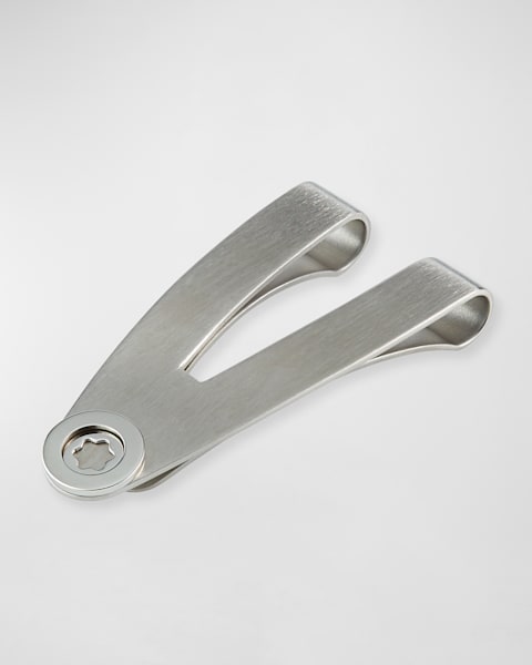 Stainless Steel & Carbon Money Clip, White