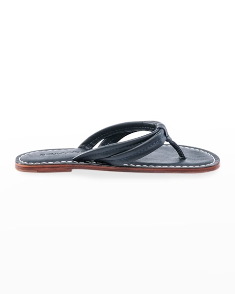 Moncler Mon Summer Leather Crisscross Sandals | Neiman Marcus