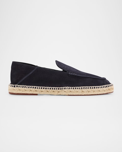 Lanvin Men's Suede Espadrille Slides | Neiman Marcus