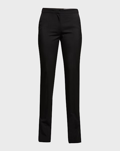 McQueen Satin Wide-Leg Trousers | Neiman Marcus