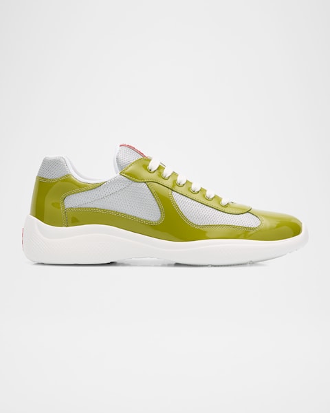 Prada Men's Prax 01 Delave Suede and Re-Nylon Sneakers | Neiman Marcus