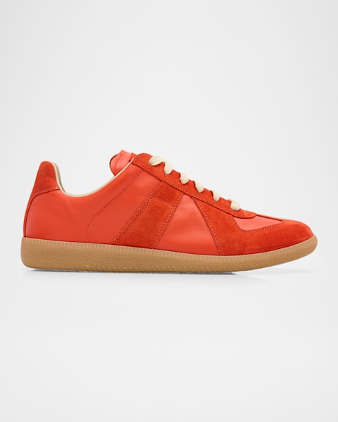 Maison Margiela XO Replica Metallic Leather Low-Top Sneakers