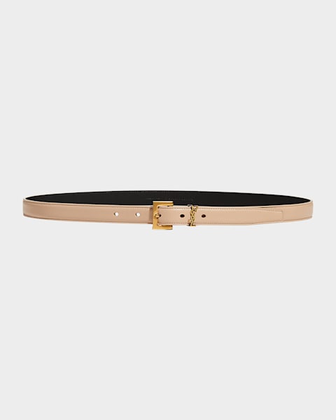 Ceinture Square Buckle Woven Leather Belt 