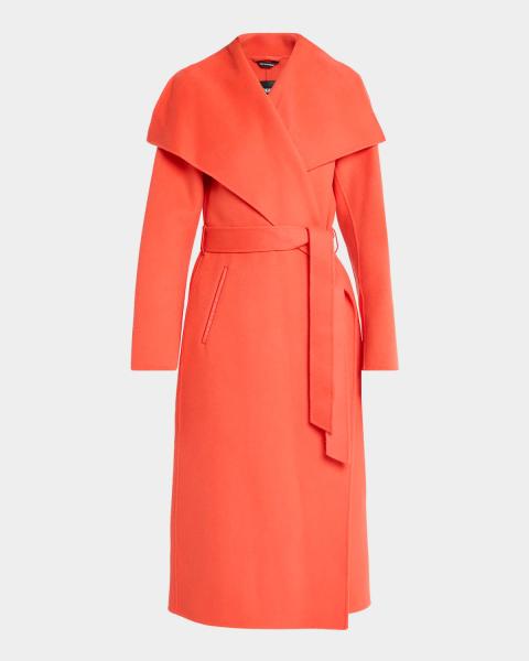 Giorgio Armani Belted Metallic Wrap Coat | Neiman Marcus