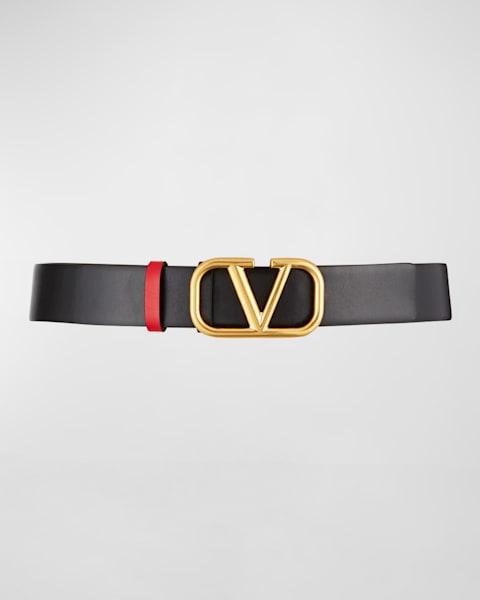 Valentino Garavani Reversible Embellished V-Logo Leather