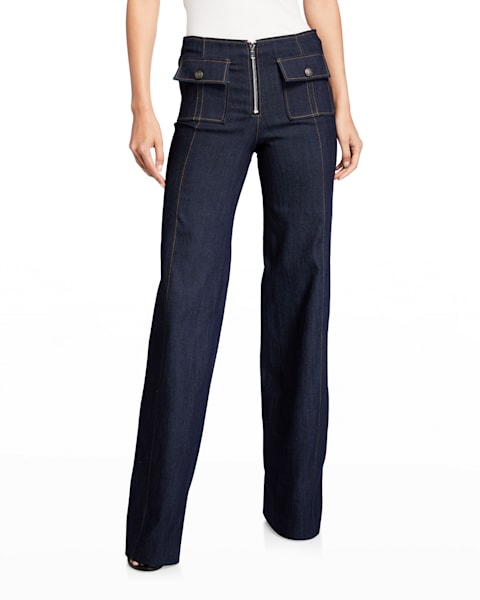 デニム・ジーパン BOTTEGA VENETA Women Denim Pants 825519V0B309317 Grey Bottega Veneta Vintage Boyfriend Denim Pants | Neiman Marcus