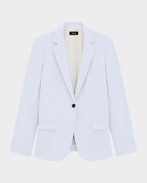 Admiral Crepe One-Button Staple Blazer | Neiman Marcus