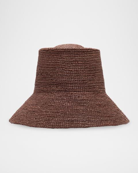 Helen Kaminski Indra Braided Raffia Bucket Hat | Neiman Marcus