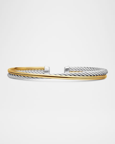 David Yurman Cable Bracelet in Silver with 18K Gold, 4mm