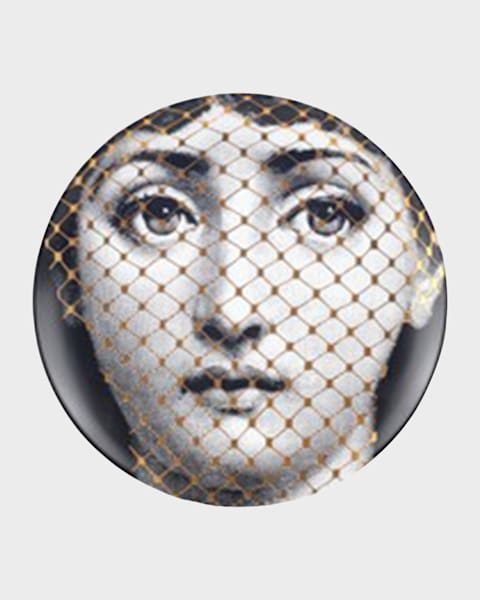 Fornasetti Tema e Variazioni n.88 Face Ornament Plate | Neiman Marcus