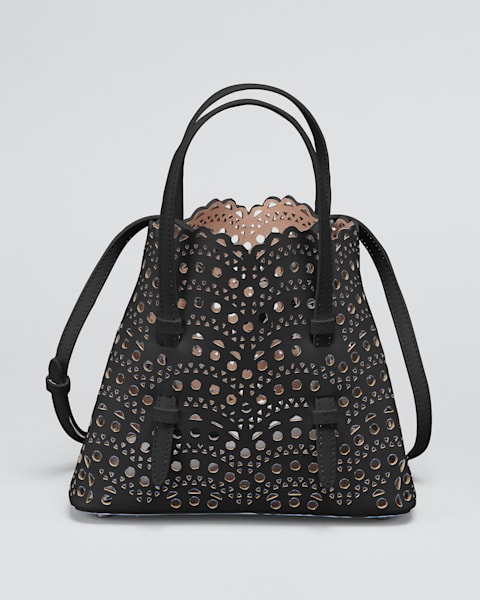 【ALAIA】Le mina 32 ニュー ヴィエンヌ レザー トートバッグ ALAIA】Le mina 32 ニュー ヴィエンヌ レザー トートバッグ