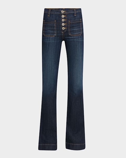 Emporio Armani High-Rise Cotton Denim Jeans | Neiman Marcus