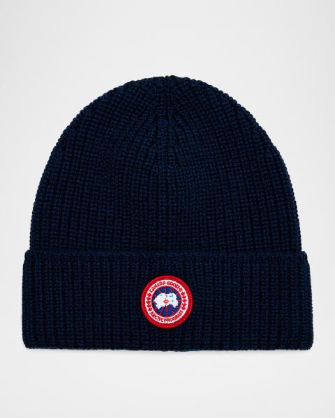 Amiri Men's MA Embroidered Wool Rib Beanie Hat | Neiman Marcus