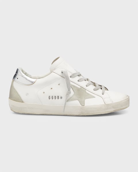Golden Goose Pure Star Leather Sparkle Low-Top Sneakers