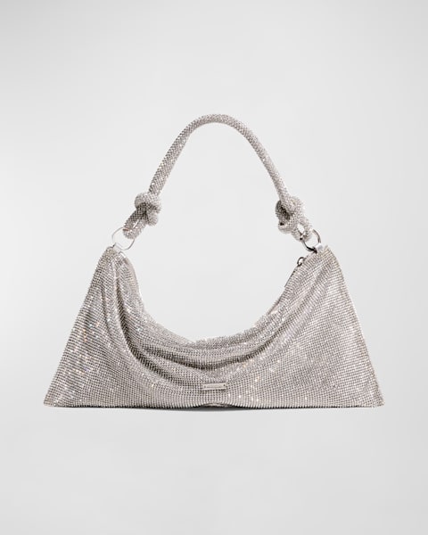 Phone Metallic Faux-Leather Chain Crossbody Bag