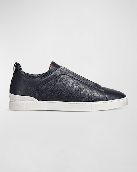 ZEGNA Men's Triple Stitch Suede Low-Top Sneakers | Neiman Marcus