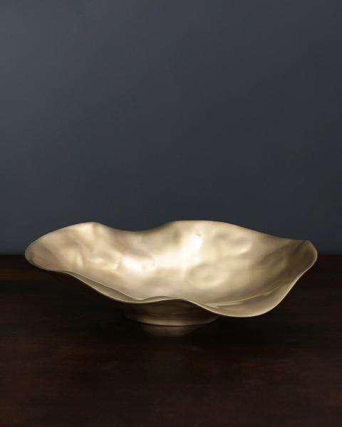 Beatriz Ball Sierra Modern Leaf Cracker Tray Gold