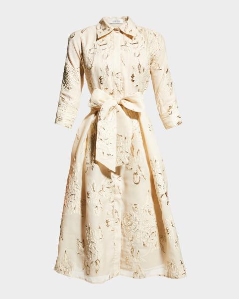 teri jon by rickie freeman metallic jacket dress Rickie Freeman for Teri Jon Metallic Shirtwaist Gown