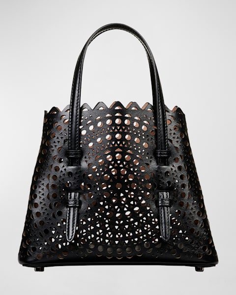 ALAIA Neo Mina 20 Perforated Leather Top-Handle Bag | Neiman