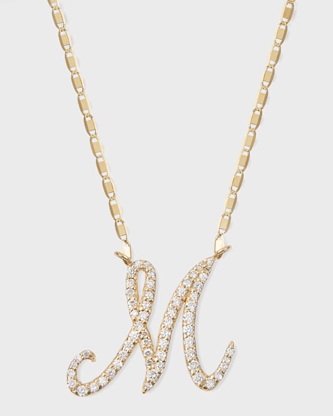 Link Brass Chain Necklace with Initial Charm