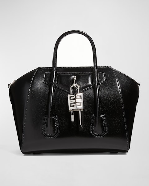 Antigona Mini Lock Top-Handle Bag in Leather 
