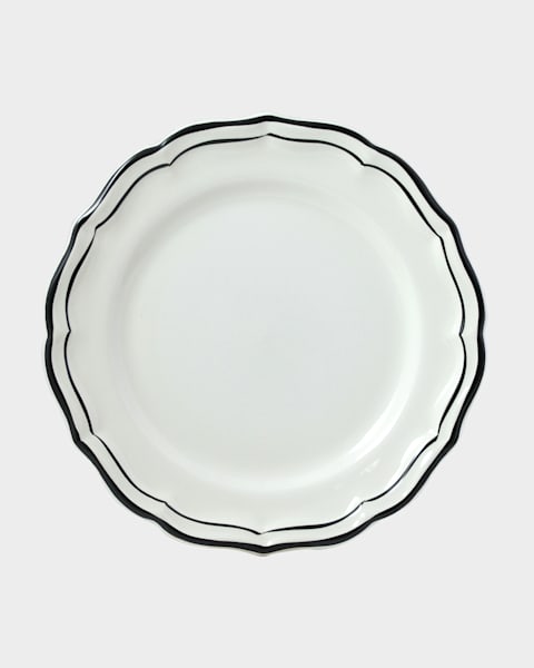 Portrait Plate with Gold Rim - Black