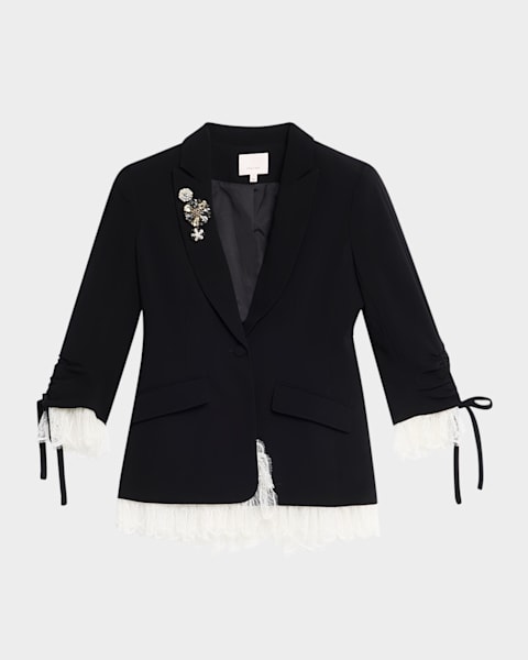 Roxie Striped Combo Crepe Blazer