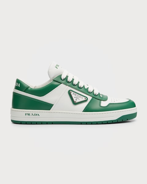 Prada Downtown Leather Low-Top Sneakers | Neiman Marcus