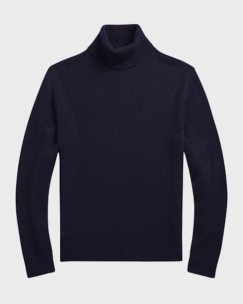 ZEGNA Men's Cashmere-Silk Turtleneck Sweater | Neiman Marcus