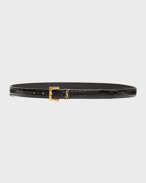 ベルト Saint Laurent Cintura Cassandre In Pelle SAINT LAURENT Cassandre leather belt | NET-A-PORTER