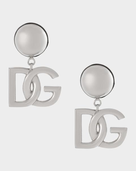 DOLCE&GABBANA ドルガバ ハート ピアス DGロゴ シルバー レディース ✨良品✨ DOLCE&GABBANA ハート ピアス DGロゴ シルバー