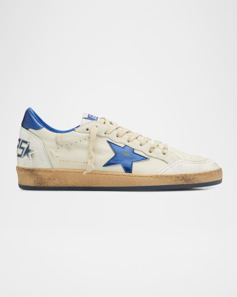 Golden Goose Men's Ball Star Distressed Leather Low-Top Sneakers